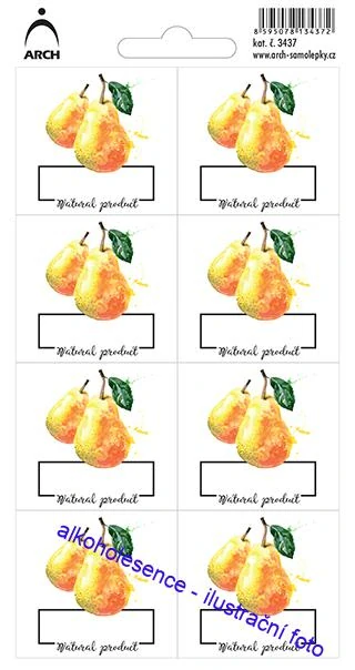 Hrušky - etikety natural product