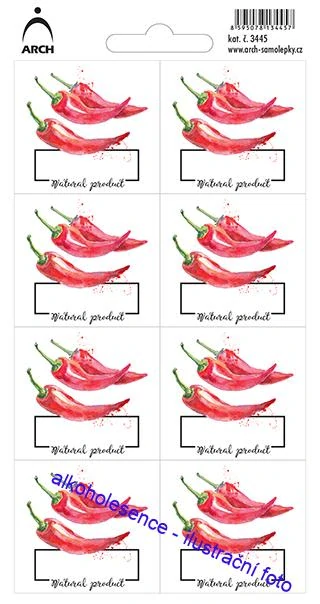 Papriky - etikety natural product