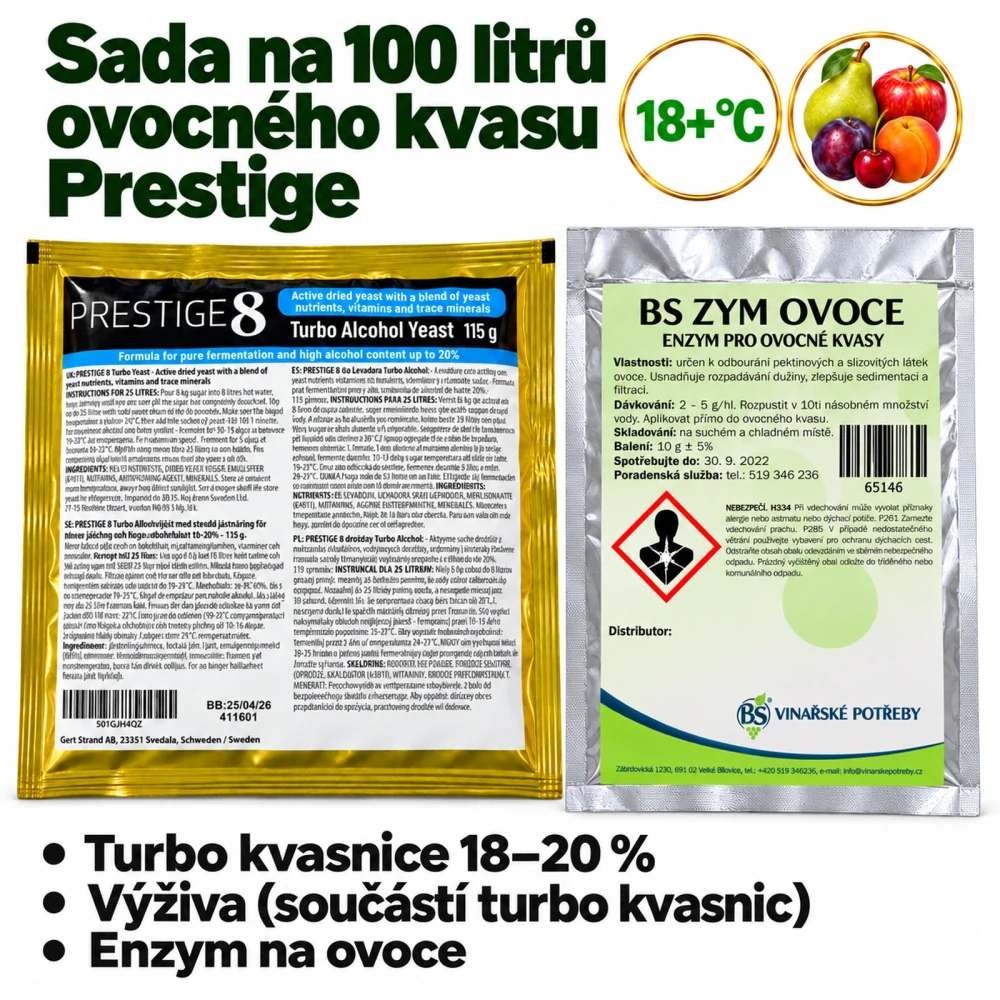 Sada na 100 litrů ovocného kvasu - PRESTIGE
