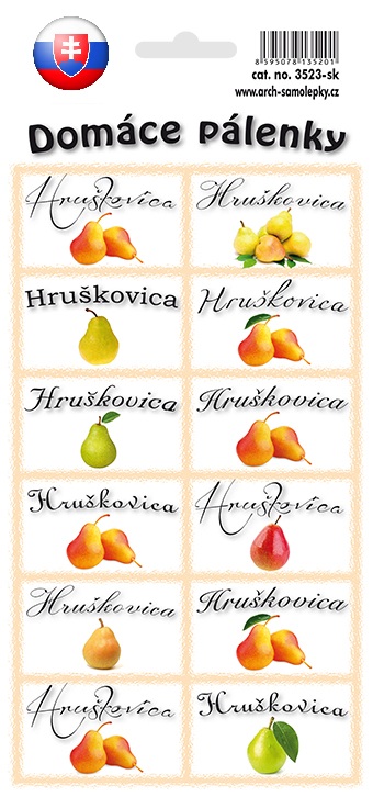 Hruškovica - etikety na fľaše (SK)