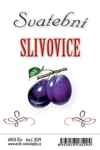 Svatební slivovice - etiketa na láhev