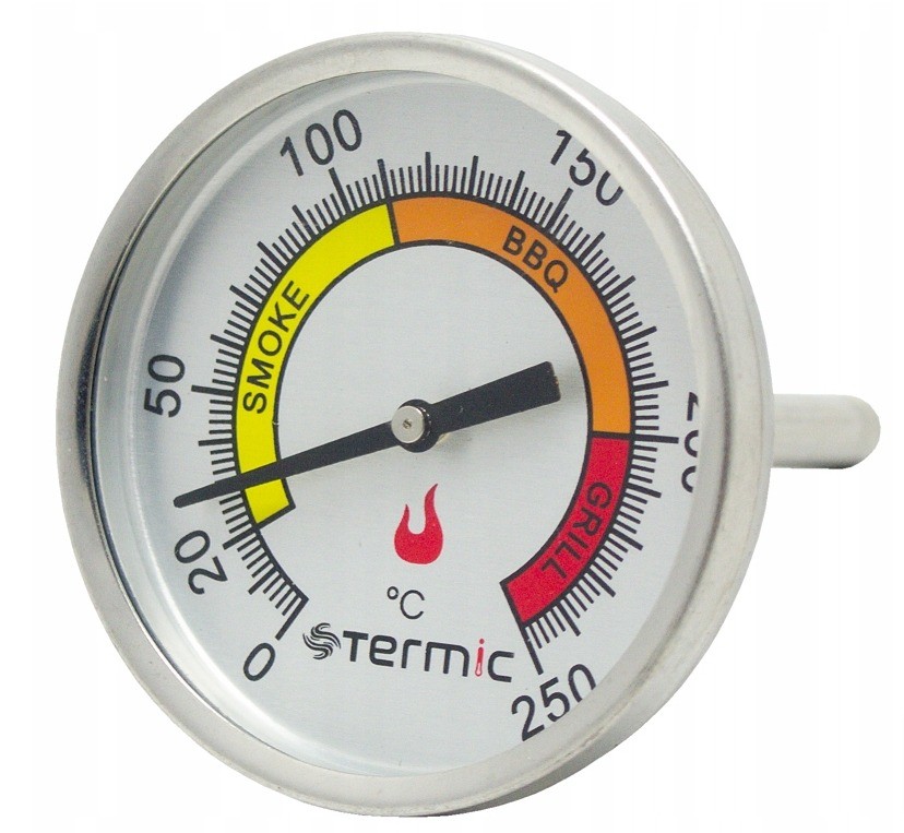 Teploměr BBQ stříbrný 0-250°C