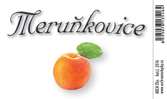 Meruňkovice - velká etiketa na láhev