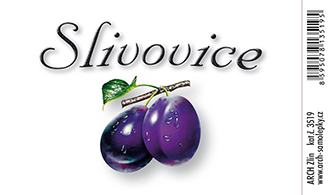 Slivovice - velká etiketa na láhev