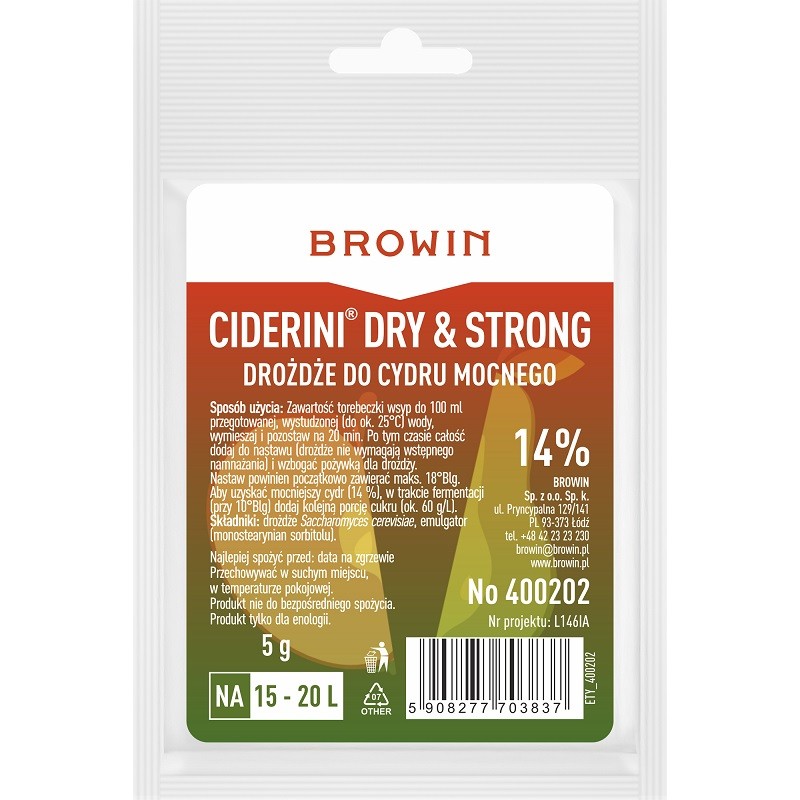 Cider kvasnice strong - pro suchý cider 14%