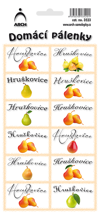 Hruškovice - etikety na lahve