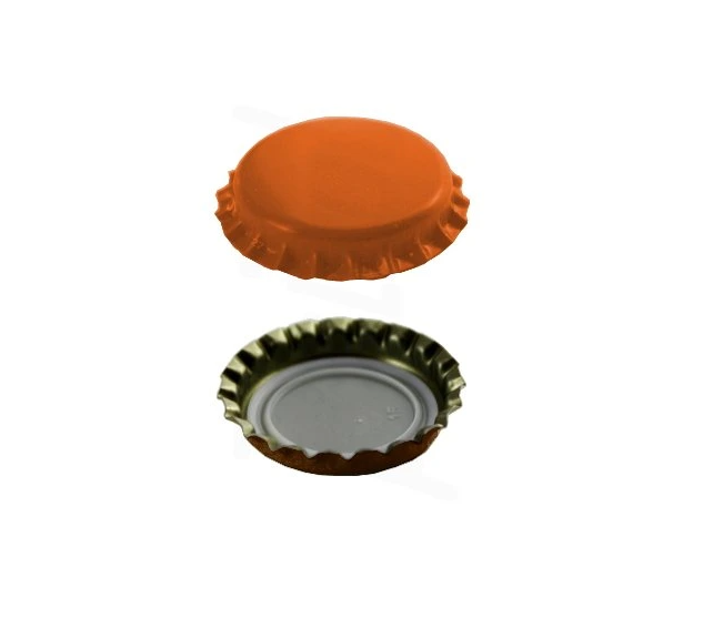 Pivní víčko 26 mm oranžové matné - (1ks)