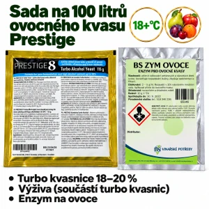 Sada na 100 litrů ovocného kvasu - PRESTIGE