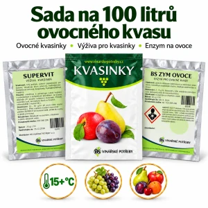 Sada na 100 litrů ovocného kvasu – kvasinky a enzym