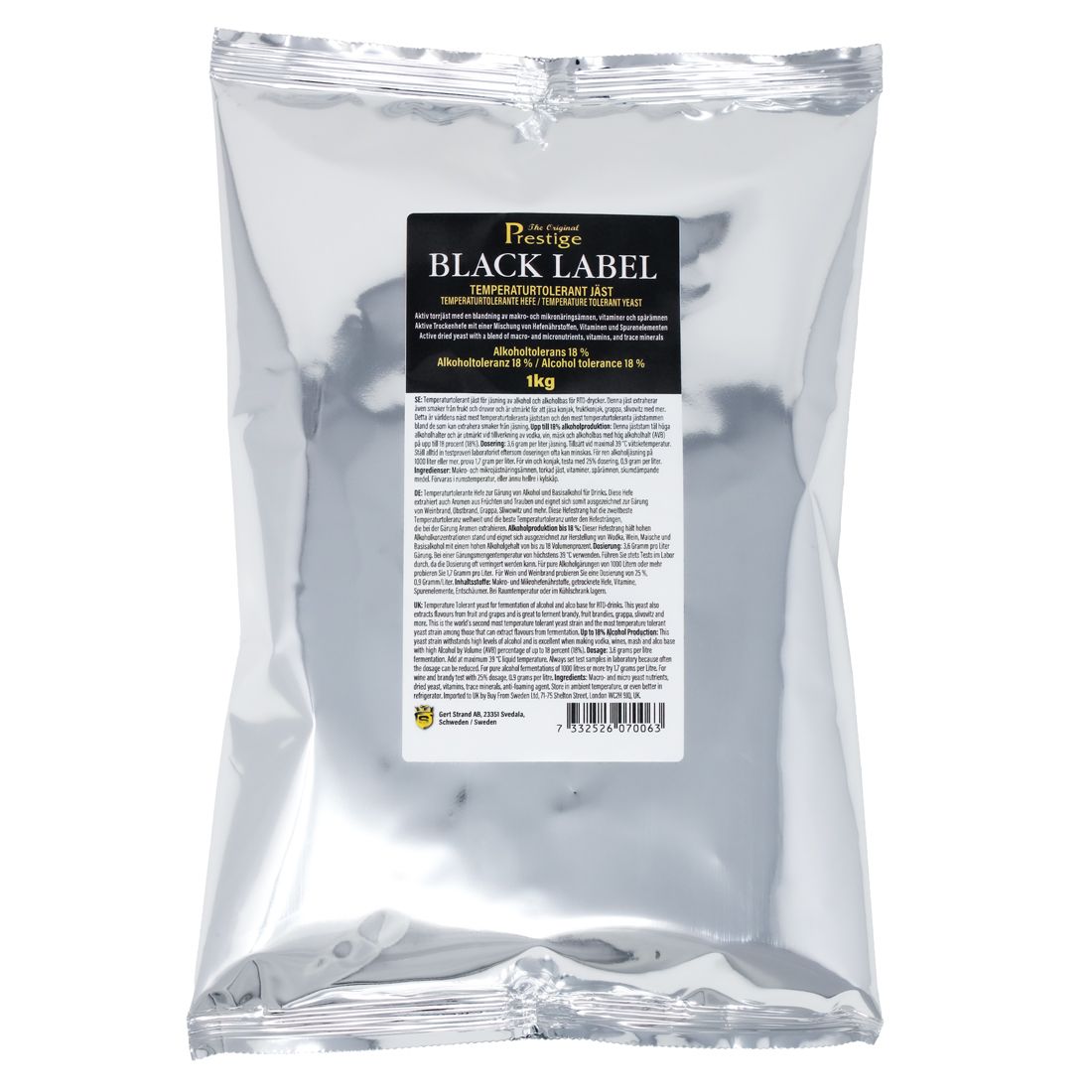 Black Label kvasnice 14-17% - balení 1 kg (pro cukrový kvas)