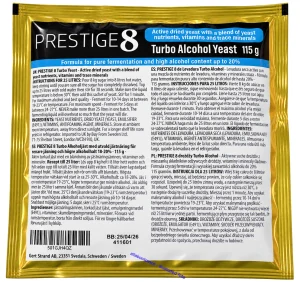 Prestige 8 Turbo kvasnice 18-20% na ovocné, medové, obilné a cukrové kvasy