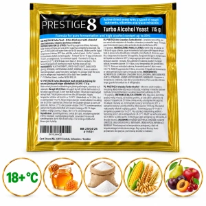 Prestige 8 Turbo kvasnice 18-20% na ovocné, medové, obilné a cukrové kvasy