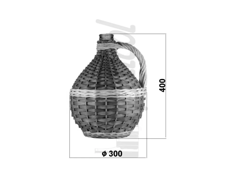 Demižón 10 litrů s přírodním opletem a ručkou