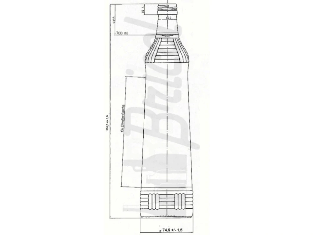 Skleněná láhev 0,7 litru - Zweibel Vodka