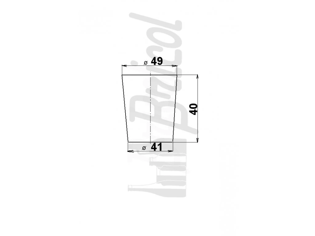 Špunt gumový na demižon 40 x 49/41