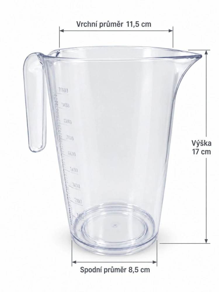 Plastová odměrná nádoba 1000 ml