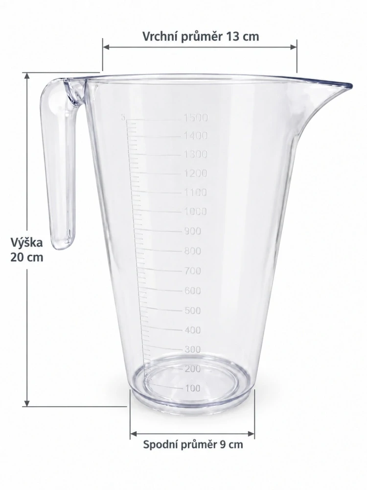 Plastová odměrná nádoba 1500 ml