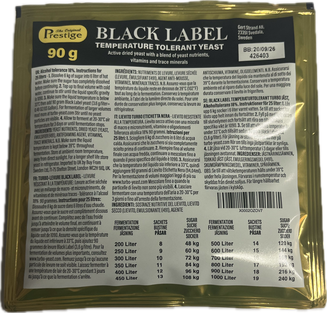 Black Label kvasnice 14-17% (pro cukerný kvas)