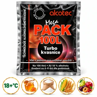 Alcotec Mega Pack - turbo kvasnice- (cukr, obiloviny, med a ovoce)